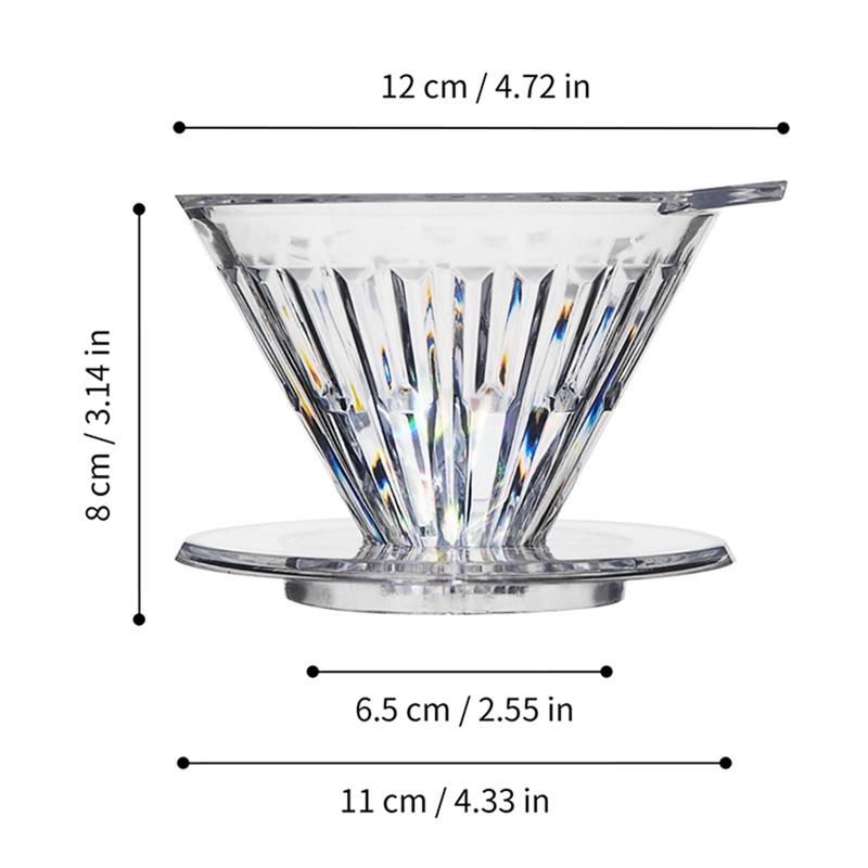 Plastikowy Dripper do Kawy Ręcznie Parzony Filtr do Kawy Kubek Pour Over Kawa Dzbanek do Dzielenia 2-4 Filiżanki Optymalna Ekstrakcja Smaku B
