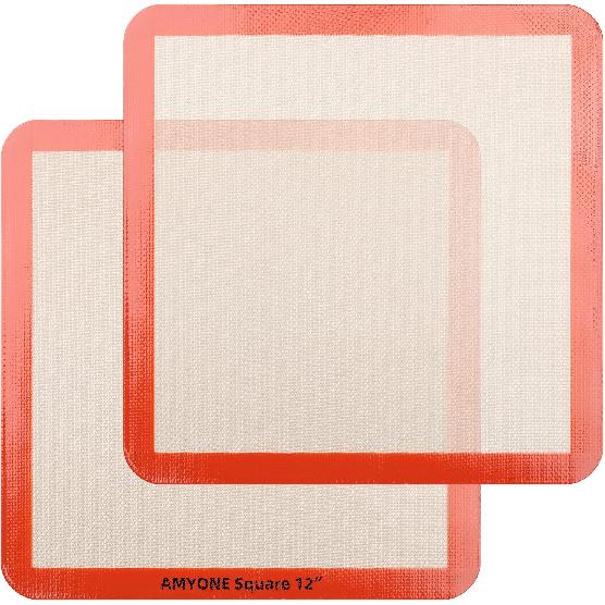 AMYONE Quarter Sheet Silicone Baking Mat, 2 Pcs Non-Stick Silicone Baking Mats Cookie Sheet for 9x13 Baking Pan, Reble Baking Sheet Liners Compatible