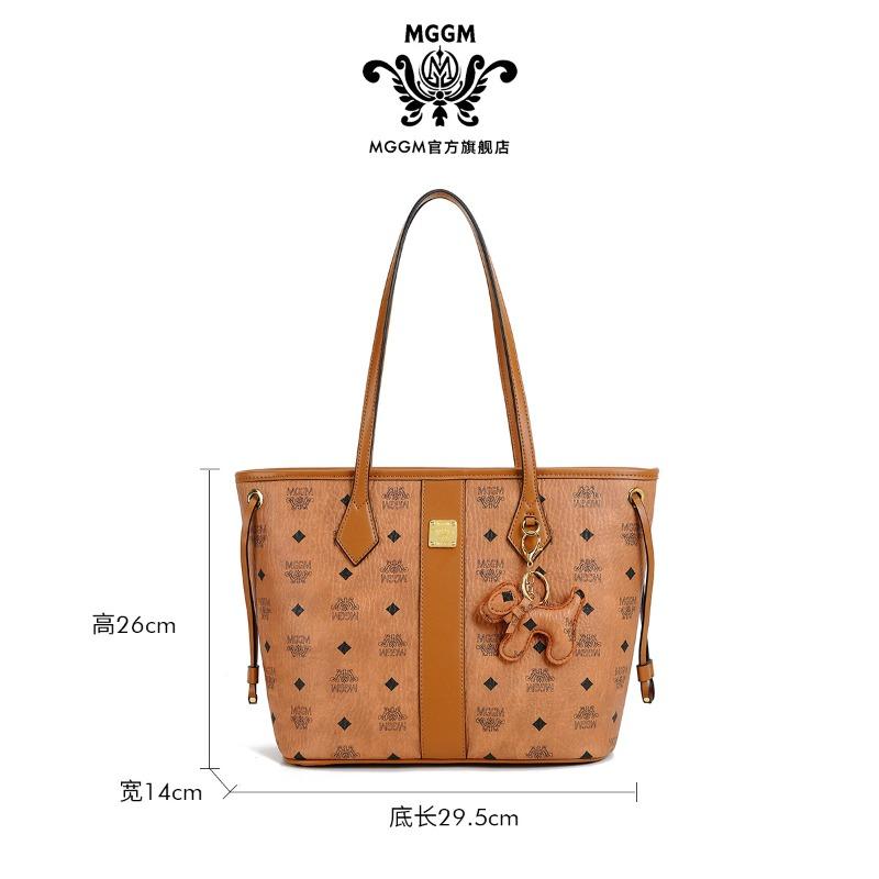 

Spring new women s shoulder bag commuter tote bag polyester fiber printed mini shopping bag matching світло-коричневого кольору
