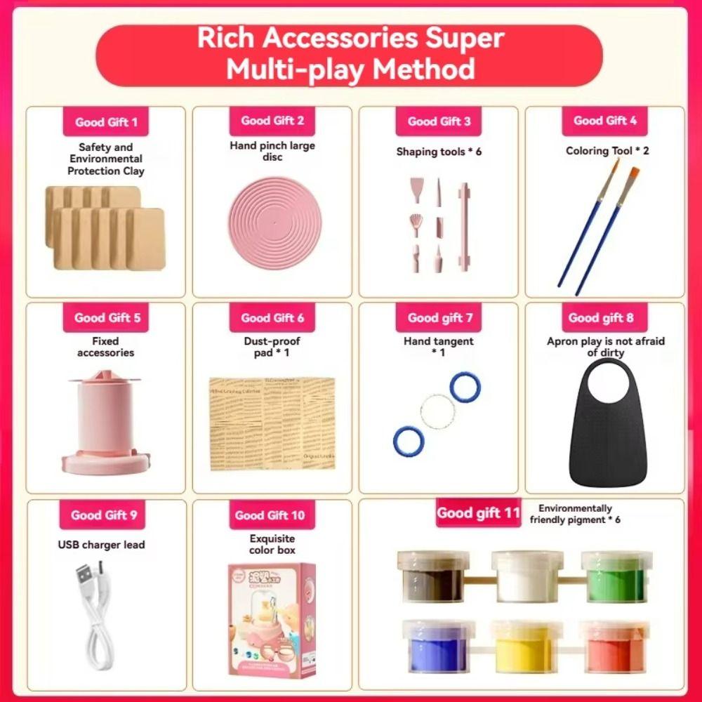 DIY Toys Ceramic Clay Casting Machine High-quality Turntable Pottery Machine  Toy Stationery