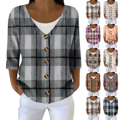 Women's 3/4 Sleeve Shirts Graphic Tees Shirts Casual Basic Tops Pullovers