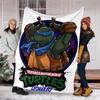 Turtles Leonardo Print Flannel Blanket, Soft Warm Lightweight Throw Blanket for Living Room,Sofa Bed Camping Office