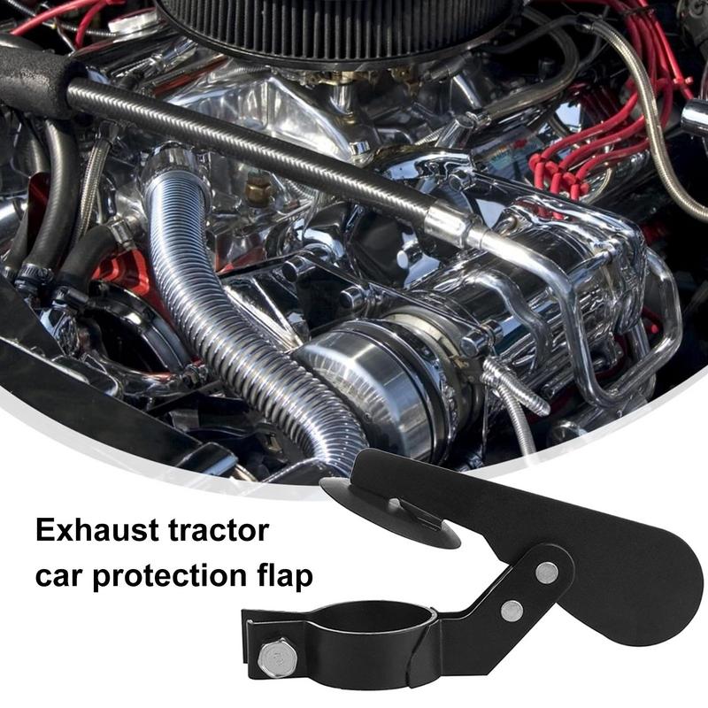 Tractor Exhaust Flapper Tractor Exhaust Weather Flap Multipurpose Carbon Steel Rain Flap Wear-Resistant Black Exhaust Cover