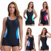 Women's Sports Racing One-piece Swimsuit Women's Conservative Color Matching European and American Sexy Backless Swimsuit