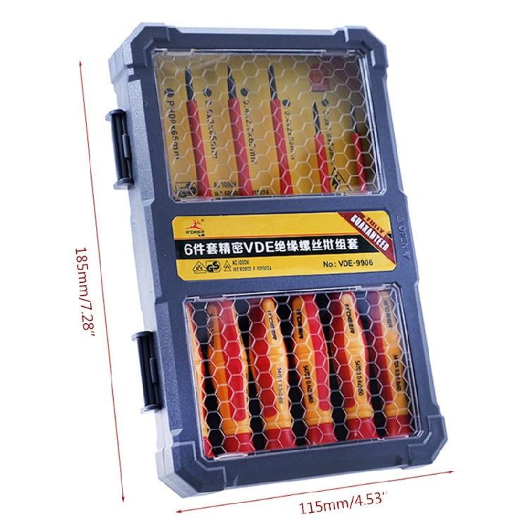 Precision Screwdriver Set 1000V 6 Pieces Screwdrivers Insulating Screwdriver Kit