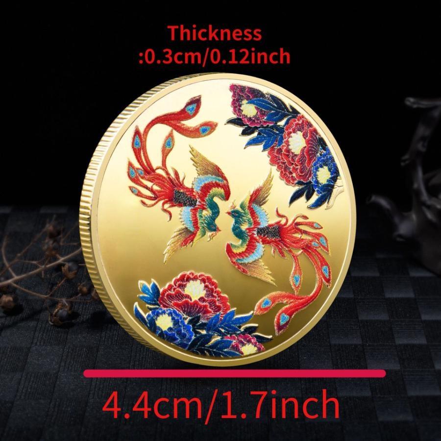 Good Luck To You Chinese Style Luan Feng Chengxiang Phoenix Commemorative Medal FU Gold Coin Silver Coin Metal Badge Crafts