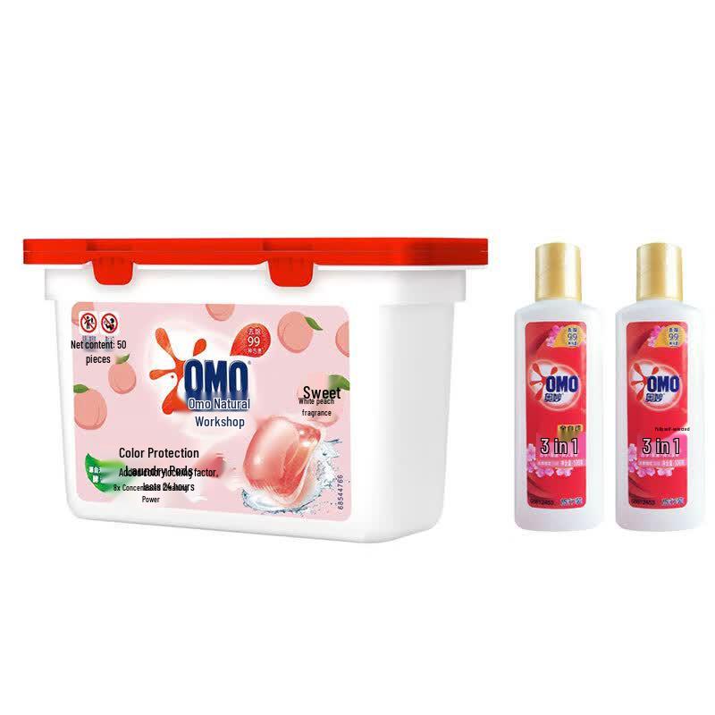 OMO Natural Workshop White Peach Laundry Kit