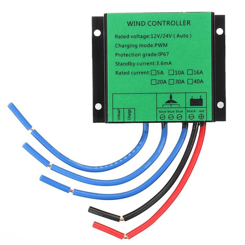 Low Wind Speed 100w -10000W Waterproof PWM Wind Turbine Charge Controller 20A 30A Regulator Voltage 12V 24V 48V House Load