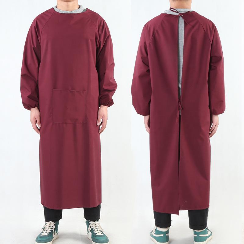 Unisex Waterproof Oil-Proof Long Sleeve Apron for Kitchen and Home