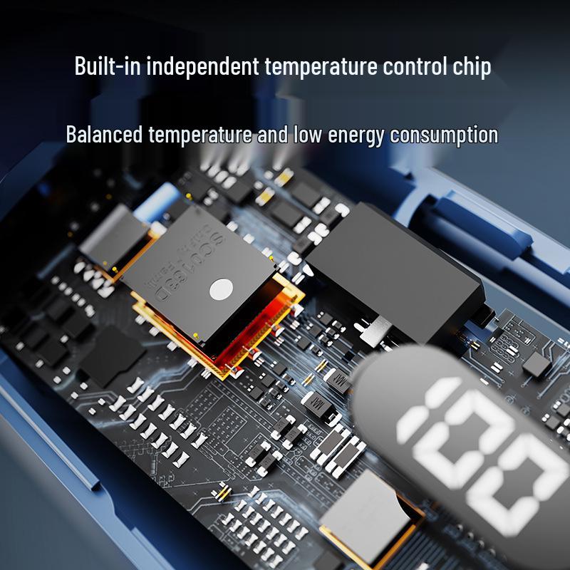 100-Speed Digital Display Portable USB Neck Fan for Students and Outdoor Sports