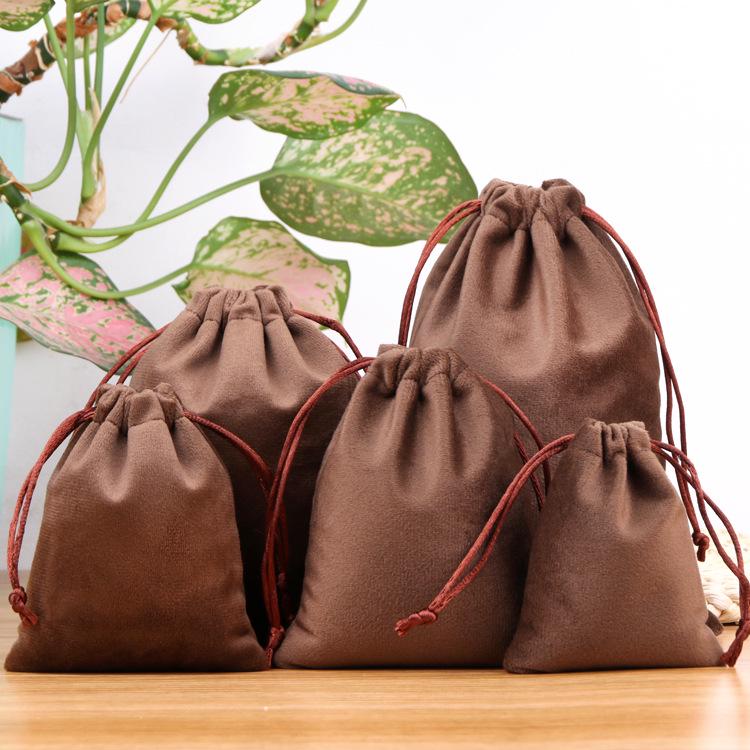 Black Velvet Drawstring Jewelry Pouches