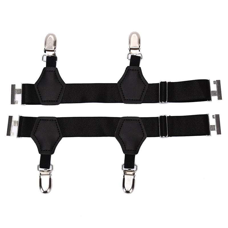 Jarretières de Chaussettes pour Hommes Élastiques Maintiens de Chaussettes Clip de Ceinture Bretelles Réglables Accessoires