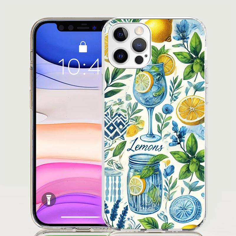 Summer Fruits Lemon Phone Case For iPhone 17 Air 16 15 Plus 11 14 Pro Max 13 Mini 12 7 8 + SE Pattern Art Customized Cover 17 Ai