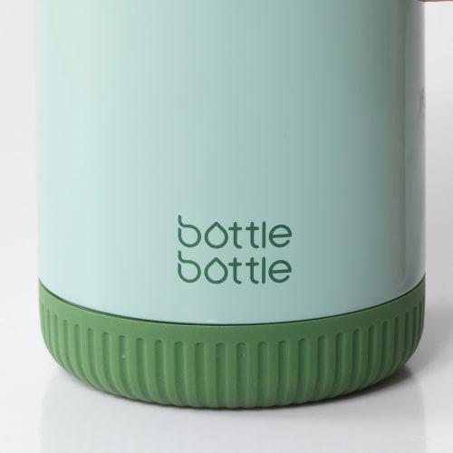 BOTTLE BOTTLE 400ml Stylish Ceramic Tumbler with Lid, Spill-Proof, Stainless Steel Handle, Vacuum Insulated, Keeps Hot or Cold, Perfect for Coffee, Di