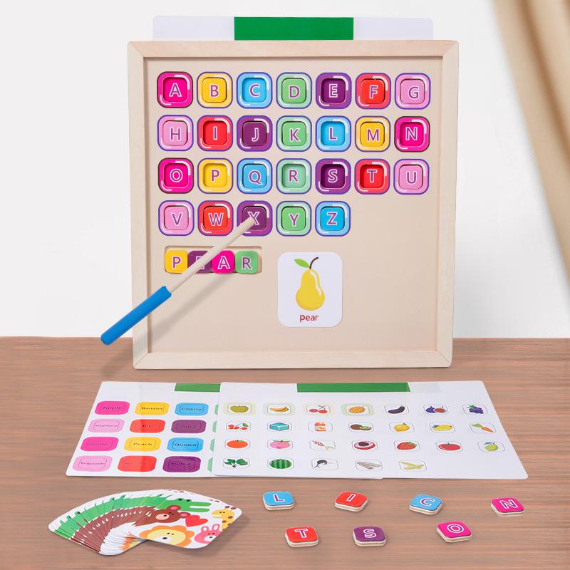 

Magnetic Letter Word Matching Board: Early Education Cognitive Puzzle Toy for Kids