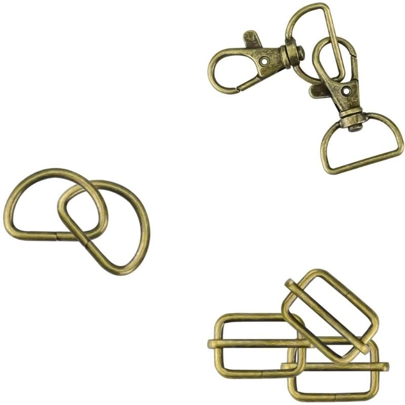 50Pieces Swivels Snap Hook, Metal Drings, Triglide Slide Buckles for DIY Handicrafts Backpacks Handbag Purse