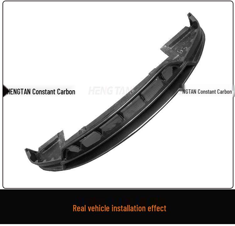 Compatible with Tesla Model X RZ: Carbon Fiber Front Lip & Bumper Diffuser Spoiler Kit.