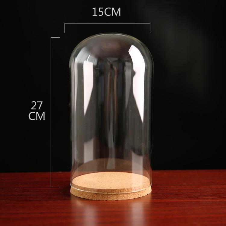Dustproof Glass Cover for Preserved Flower Display, Clay Figures & Felt Dolls