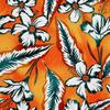 Outdoor Dekostoffe Oxford - Motiv Blumen Auf Orangem I Dx372