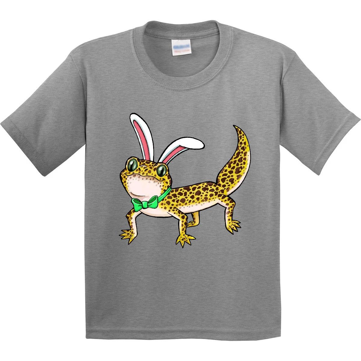 

Inktastic Easter Leopard Gecko With Bunny Ears Youth kids boys T-Shirt Lizard Cute Pet Bow 110