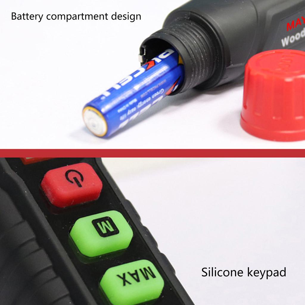 High Sensitivity Wood Moisture Meter Pin-Type Water Leak Detector Digital Moisture Tester with Backlight LCD Display