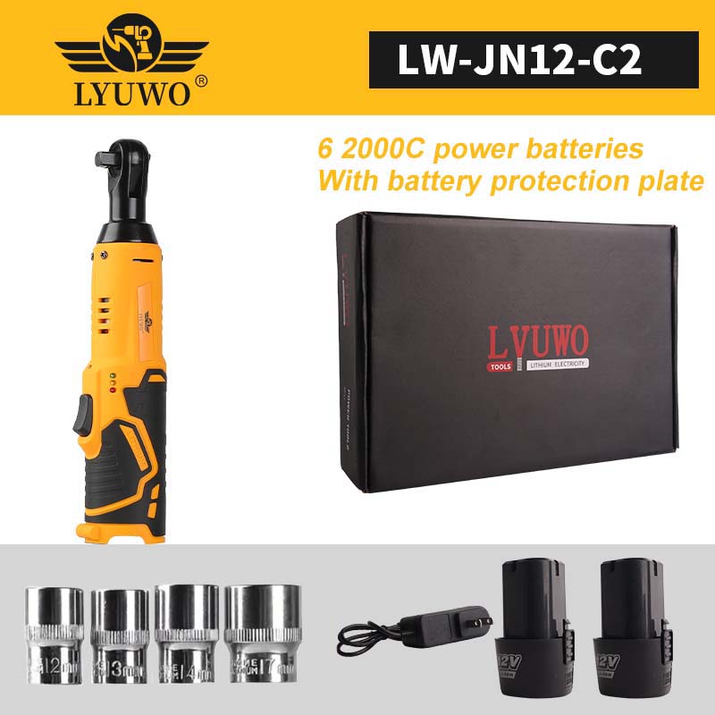 

LYUWO 12V 3/8 Перезаряжаемый Электрический , Набор Трещоток, Угловая Дрель, Отвертка для Удаления Винтов Гаек, Инструмент для Обслуживания Автомобилей