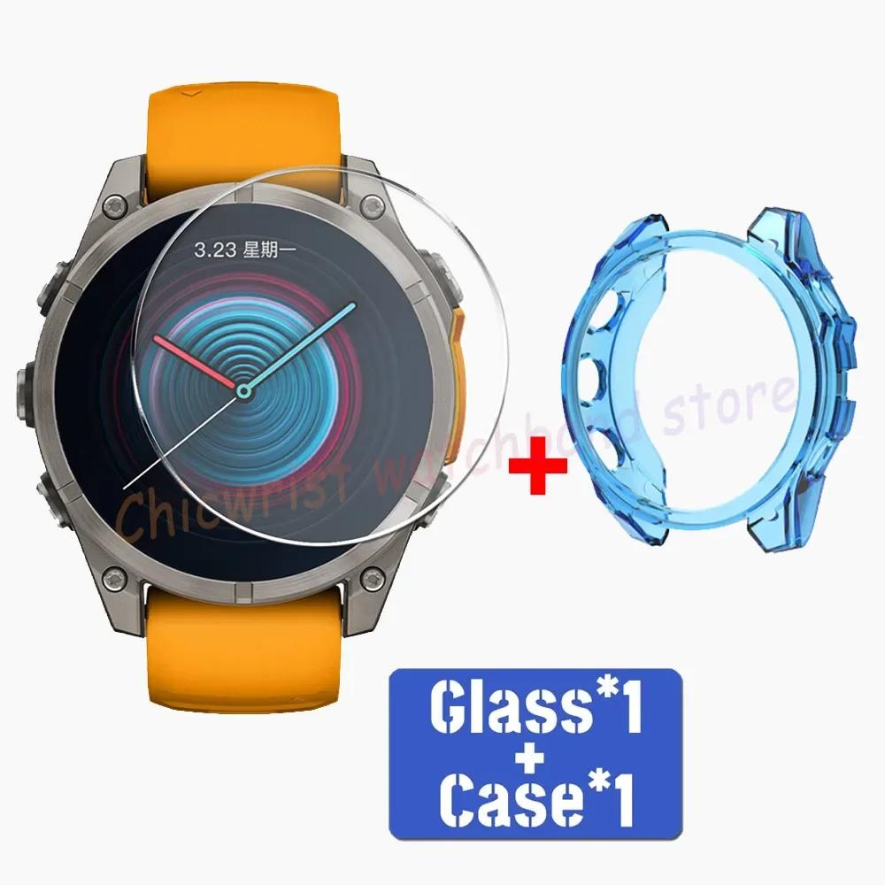 TPU Case+Tempered Glass For Garmin Fenix 8 51mm 43mm 47mm Screen Protector Silicone Anti-scratch Bumper for Fenix 8 Accessories