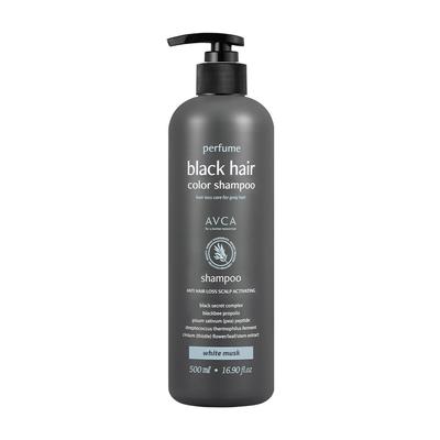 Abka Haarausfall Funktionelles Schwarzes Haarfarbe Parfüm Shampoo Weißer Moschus Duft, 500ml, 1 Stk.