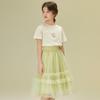 Girls' Sweet Lace Heart T-Shirt & Skirt Set