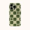 Vintage Clover Checker Phone Case for IPhone 17AIR 16E 16 15 14 13 12 11 17 Pro Max Plus Double-layer Back Cover