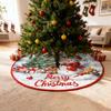 Christmas Tree Skirt Red Xmas Tree Ornaments, For Soft Plush Christmas Tree Mat With Snowy Pattern For Decorations Holiday Party