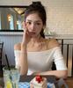LETTER FROM MOON Letters Semi Off-Shoulder Sleeveless T-Shirt (Ivory)