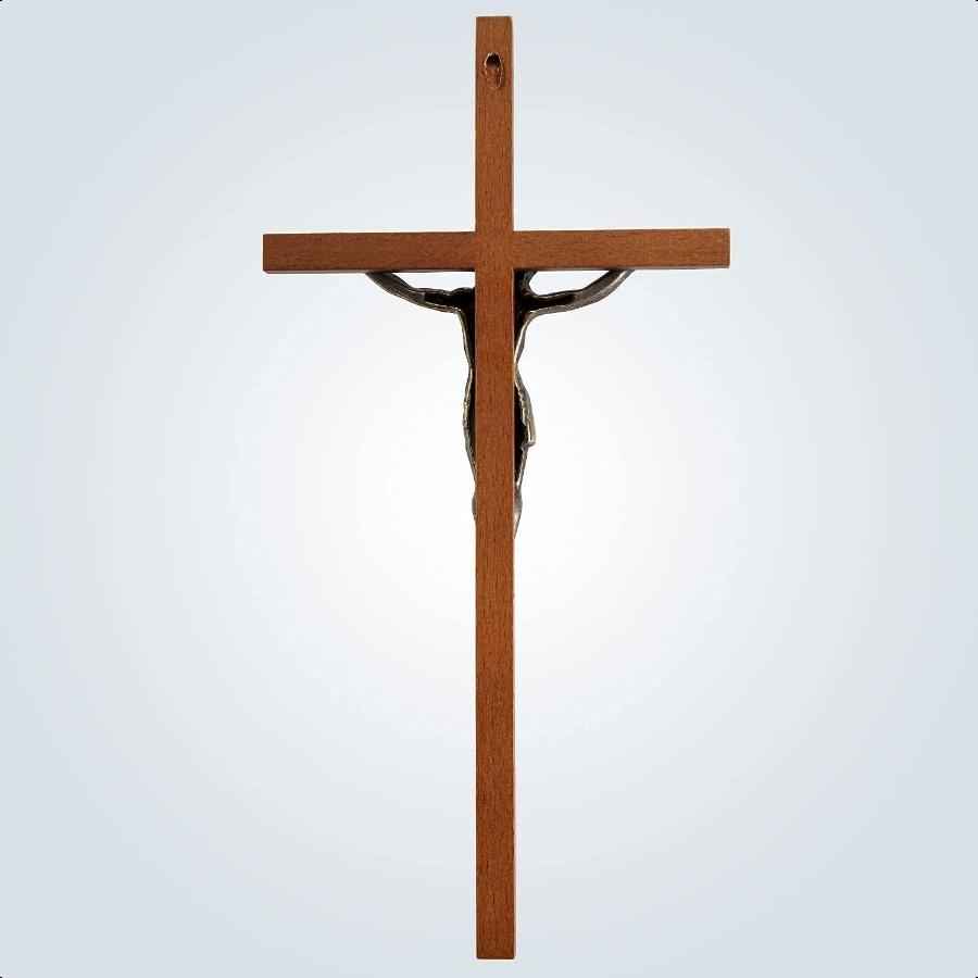 ACHIBANG Crucifix Wall Cross Catholic 10" Wooden Jesus Cross with INRI for Wall or Easter Decor Christian Gift for Faithful Hom