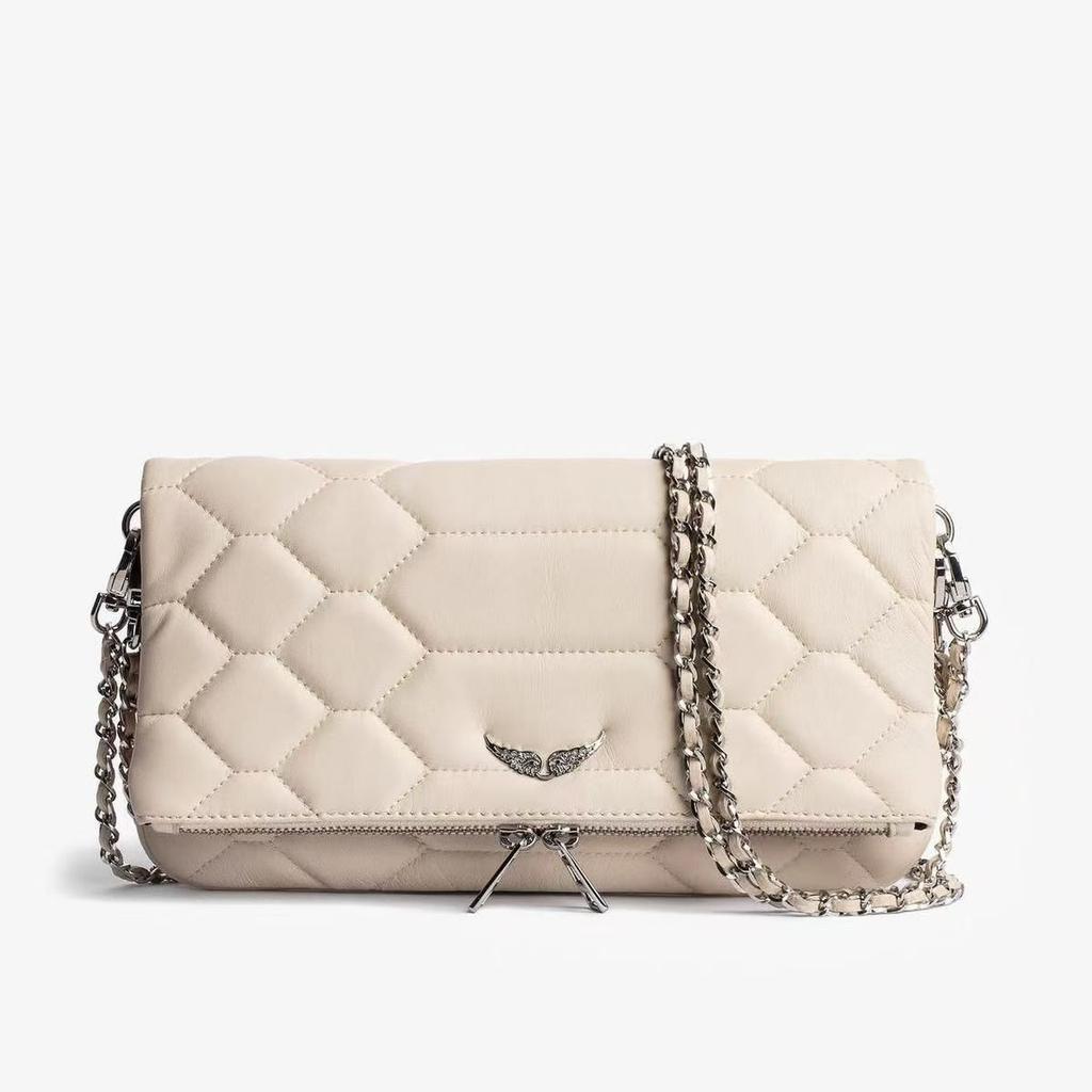 French ZV bag new cross-border foreign trade diamond-encrusted wing chain bag women's crossbody simple casual trend bag