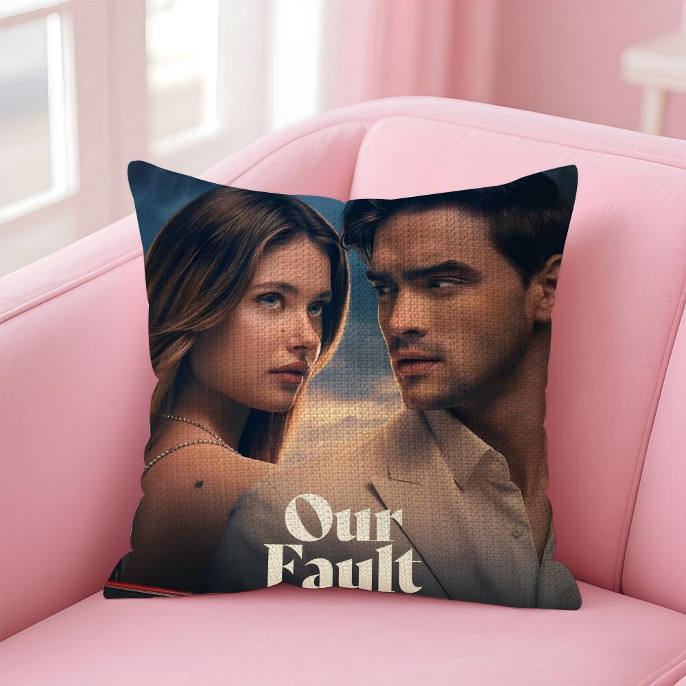 TV Show MMy Fault Culpa Cushion Cover Natural Linen Pillow Case DoubleSided Print Decorative Sofa Pillowcase Home Decor Gift