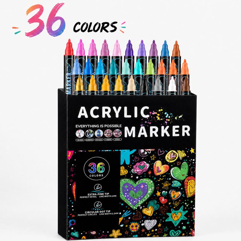 Double-Ended Acrylic Marker Pens for Kids – Quick-Drying, Non-Fading, Vibrant Colors