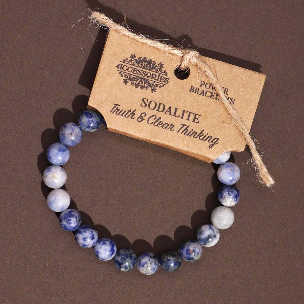Sodalite Gemstone Beaded Stretch Bracelet, 8mm