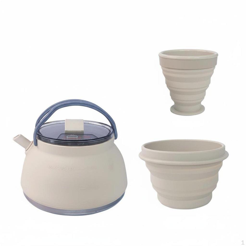 Foldable Silicone Kettle Lightweight Camping Teapot Space Saving Portable Water Boiler for