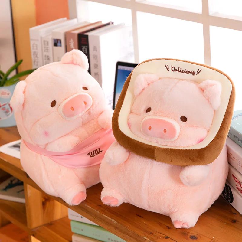 30-55cm Lulu Pink Fat Pig Doll Plush Toy Cosplay Piggy Cartoon Kawaii Fatty Animal Chef Pig Home Decor Birthday Gift For Kids