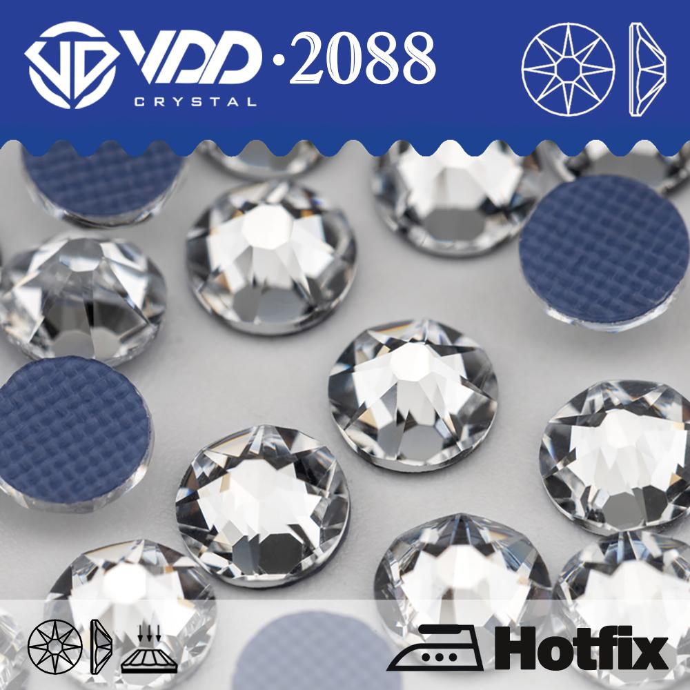 VDD SS6-SS30 Top Quality 2088 Hot-Fix Glass Rhinestones Crystal Flatback 8 Big 8 Small Glitter Stones for Garment Wedding Dress