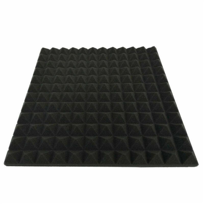 

60 Pack Pyramid Shape Soundproof Foam Sound Proof Padding Treatment Panel For Echo Bass Insulation-B61B чорний