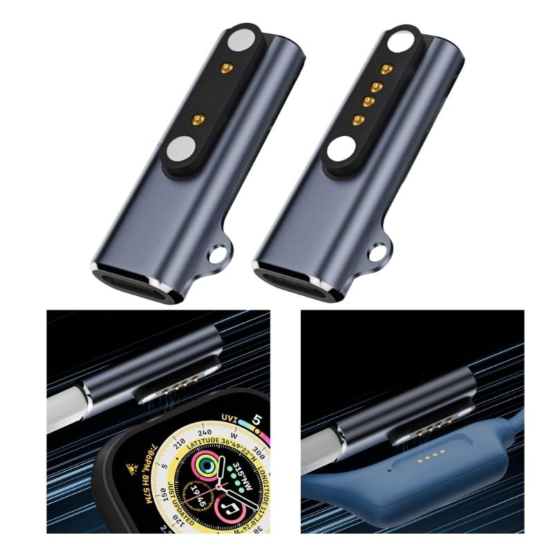 Portable Magnetic Charging Adapter Connector Converter for Children Smartwatch Featuring Type C Port Enables Convenient