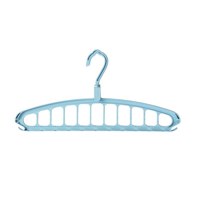 

11 Hole Organizer Clothes Hanger Magic Plastic Folding Space Saving Clothes Wardrobe Storage Multifunction Rotate Drying Rack синий