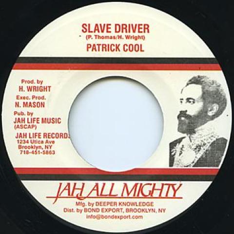 

7inch Record PATRICK COOL Slave Driver Version JL021 Jah LifeBond E 198 US Reggae Ska Dub Used