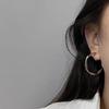 Retro Geometric 925 Silver Needle Metal Pattern Irregular Earrings - Exaggerated Cold Style