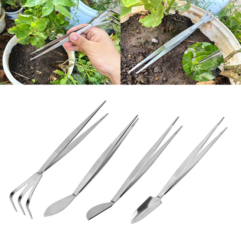 Garden Bonsai Tweezers Dual Head Bonsai Tool Gardening Plant Tweezers For Loosening Pressing Weeding Fertilizing Bonsai