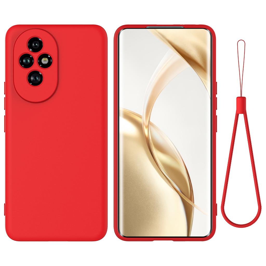 For Honor 200 5G Neo Case Anti-Drop Liquid Silicone Phone Cover with Strap