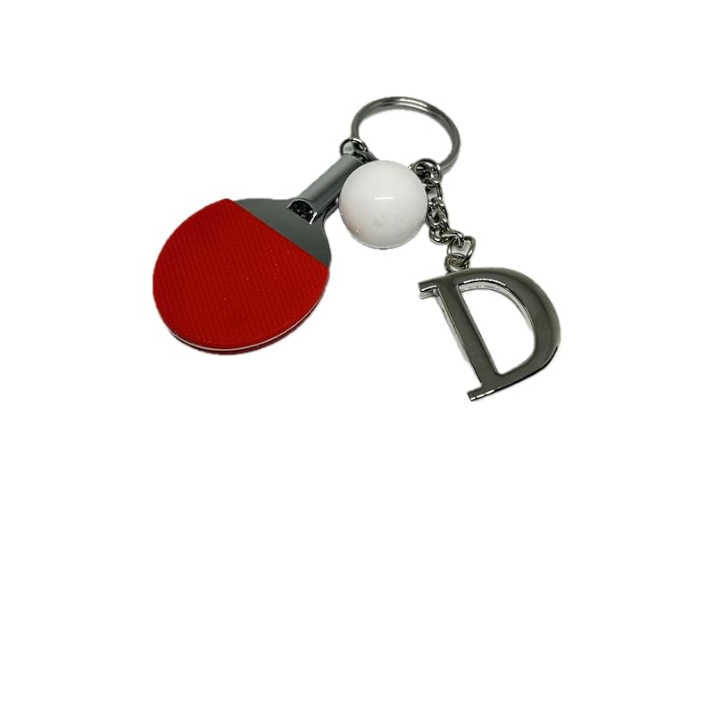 

table tennis with initials key ring souvenir present (D)