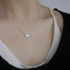 Korean INS Simple Oval Agate Pendant Necklace - Versatile, High-End French Retro Style for Women