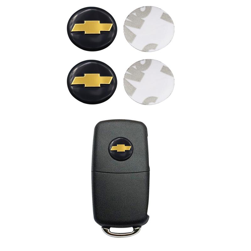 DRL1 2pcs 20pcs Chevrolet Hot sale 14mm 3D Aluminum Car Logo Key Fob Decoration Emblem Auto Key Badge Sticker Accessories